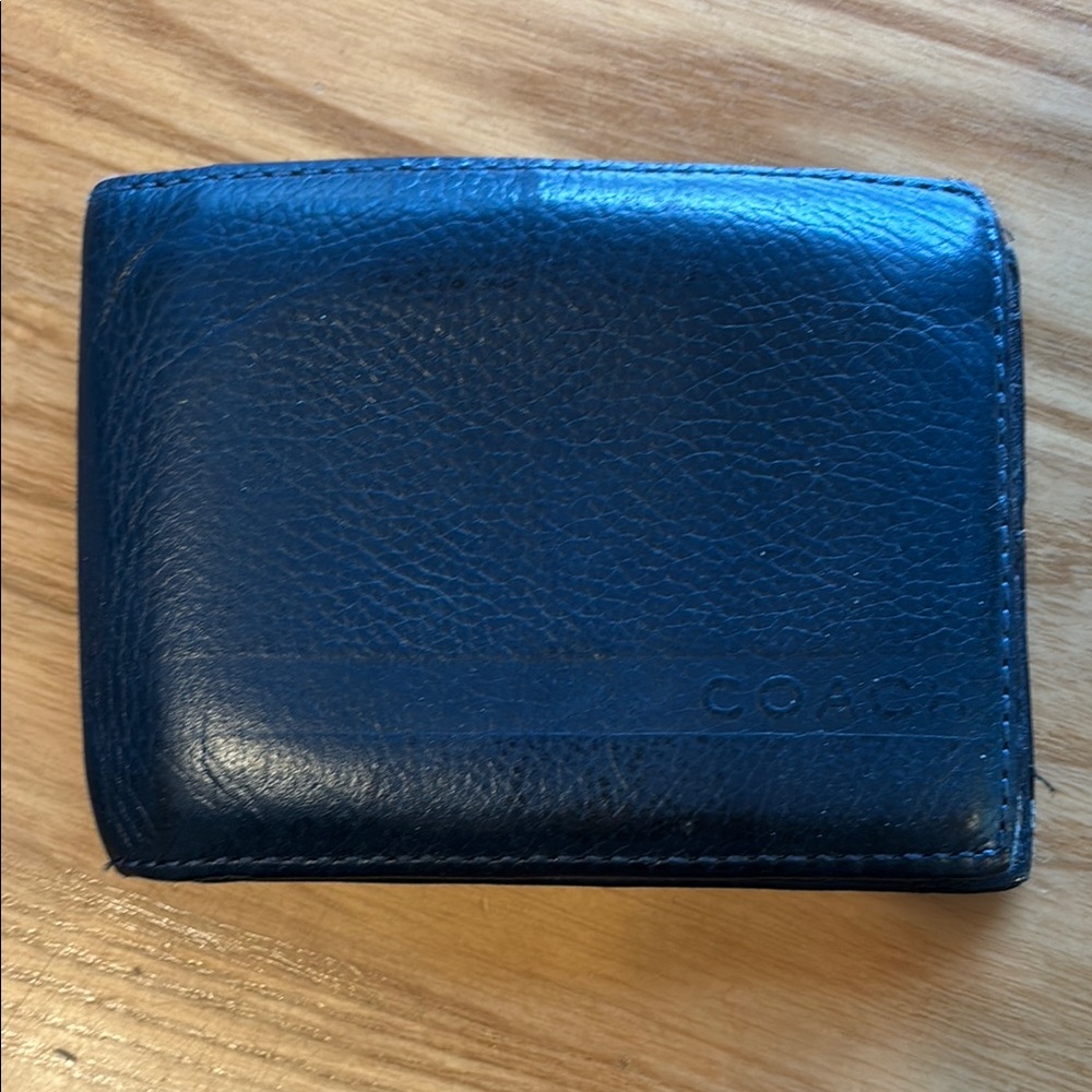 Coach Men's Blue Leather Wallet